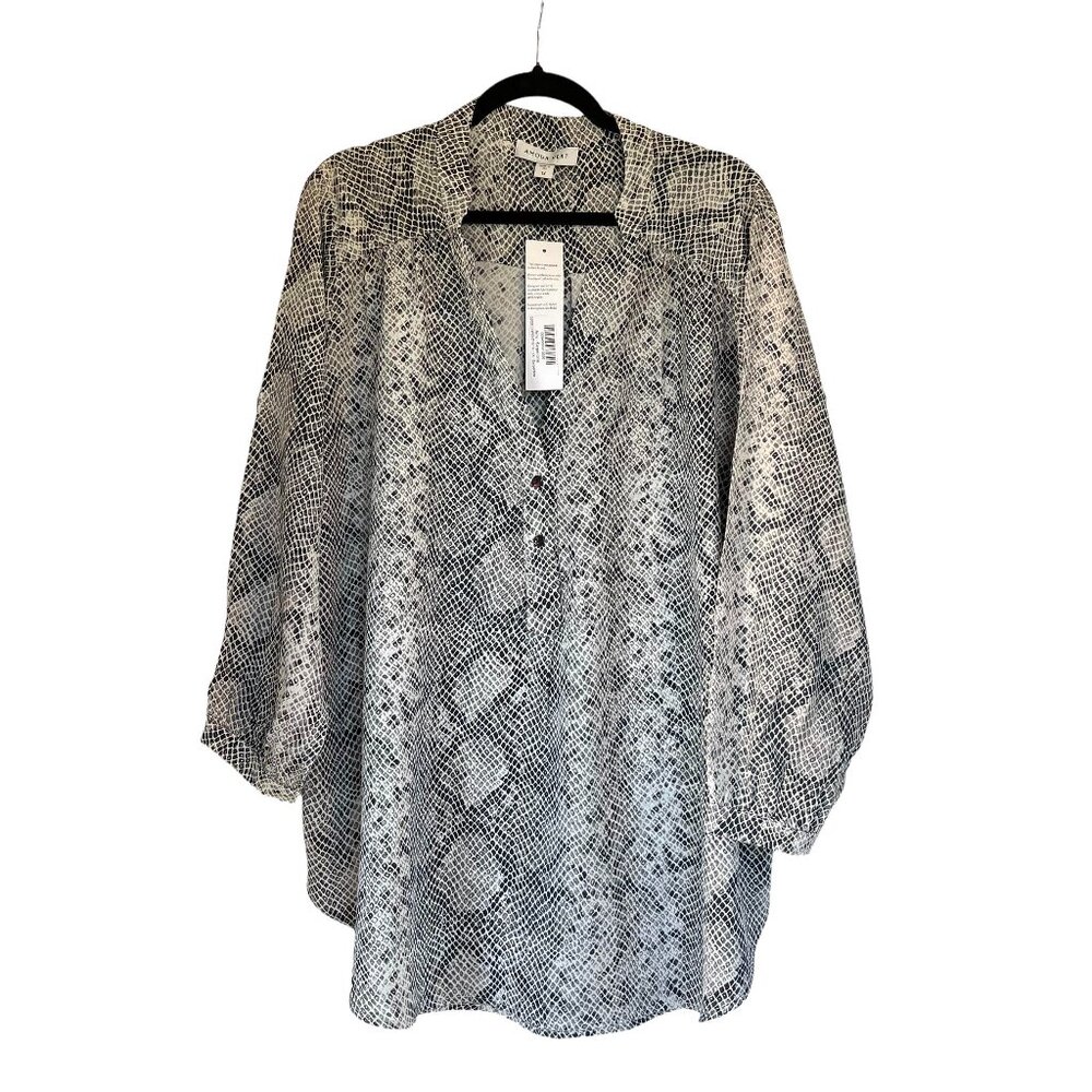 NWT Amour Vert Amy-Serpentine 100% Silk Blouse - Picture 2 of 7